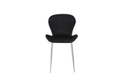 COLONNA CHAIRS WITH SILVER LEGS IN BLACK VELVET.