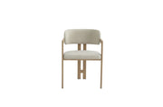 MELLOW CHAIR WITH OAK EFFECT LEGS AND SAND GRAIN SEAT.