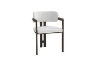 MELLOW CHAIRS WITH WALNUT EFFECT LEGS AND TWEED SEAT IN LATTE COLOR FINISH.MEASURING 50X49X79CM