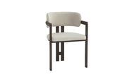 MELLOW CHAIRS WITH WALNUT EFFECT LEGS AND TWEED SEAT IN SAND GRAIN FINISH.MEASURING 50X49X79CM