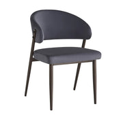 SILLAS LAMIA CON PATAS DE NOGAL EN TERCIOPELO ANTRACITA. MIDEN 49,5X47X77,5CM