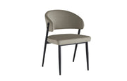LAMIA CHAIRS WITH BLACK  LEGS IN TAUPE VELVET.MEASURING 49.5X47X77.5CM