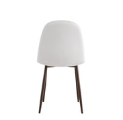 SCANDINAVAIN CHAIRS WITH WALNUT EFFECT LEGS IN BEIGE VELVET.MEASURING 43X40X84CM