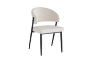 LAMIA CHAIRS WITH BLACK METAL LEGS IN BEIGE VELVET.MEASURING 49.5X47X77.5CM