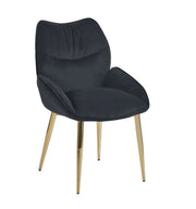 LOHA CHAIR WITH GOLD LEGS IN BLACK VELVET.