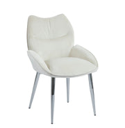 LOHA CHAIR WITH SILVER LEGS IN BEIGE  VELVET.