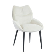 LOHA CHAIR WITH BLACK METAL LEGS IN BEIGE VELVET.