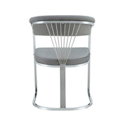 BRITTANY CHAIRS IN SILVER FINISHING AND GREY VELVET.MEASURING 50X45X81.5CM