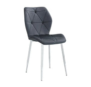 SHELL CHAIR WITH SILVER LEGS IN ANTHRACITE VELVET.