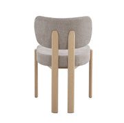SILLA BAGUETTE CON PATAS EFECTO MADERA EN TELA CHENILLA SERGE COLOR MOKA.