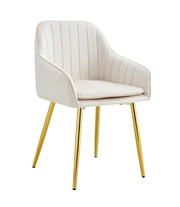 PAMS CHAIR WITH GOLD LEGS IN BEIGE VELVET.
