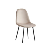 SCANDINAVIAN CHAIRS WITH BLACK LEGS IN TAUPE VELVET.MEASURING 43.5X40CM