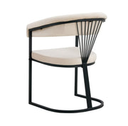 BRITTANY CHAIRS IN BEIGE VELVET WITH BLACK METAL FINISHING.MEASURING 50X45X81.5CM