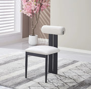 TIFFANY CHAIRS WITH BLACK METAL LEGS IN BEIGE VELVET.