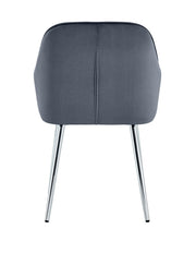 PAMS CHAIR WITH SILVER LEGS IN ANTHRACITE VELVET.