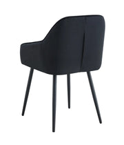 SILLÓN PAMS CON PATAS NEGRAS EN TERCIOPELO NEGRO.