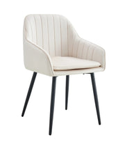 SILLA PAMS CON PATAS NEGRAS EN TERCIOPELO BEIGE.