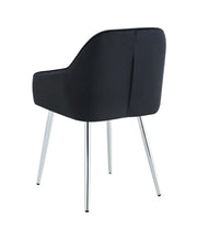 PAMS CHAIR WITH SILVER LEGS IN BLACK VELVET.