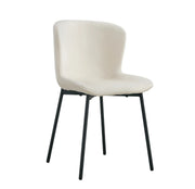 HAILEY CHAIRS WITH BLACK METAL LEGS AND OFF WHITE/BEIGE.