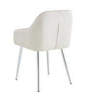 PAMS CHAIR WITH SILVER LEGS IN BEIGE VELVET.
