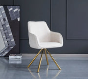 SILLAS LOLA CON PATAS DORADAS Y ASIENTO DE TELA BLANCO ROTO/BEIGE.
