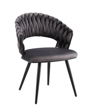 SILLAS CARLINA CON PATAS DE METAL NEGRO EN TERCIOPELO ANTRACITA/GRIS OSCURO.