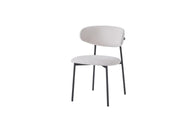 LULU CHAIRS WITH BLACK METAL LEGS IN BEIGE SERGE FABRIC.