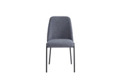 CALI CHAIR WITH BLACK METAL LEGS AND ANTHRACITE SEAT IN LINEN EFFECT FABRIC.
