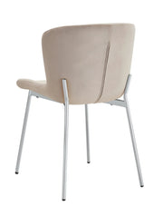 SILLAS HAILEY CON PATAS PLATEADAS Y ASIENTO DE TERCIOPELO COLOR MOCCA.