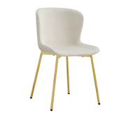 SILLAS HAILEY CON PATAS DORADAS Y ASIENTO DE TERCIOPELO BEIGE/BLANCO ROTO.