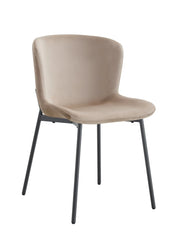 SILLAS HAILEY CON PATAS DE METAL NEGRO Y ASIENTO COLOR MOCA.