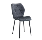 SILLÓN SHELL EN TERCIOPELO ANTRACITA/GRIS OSCURO Y PATAS DE METAL NEGRO.
