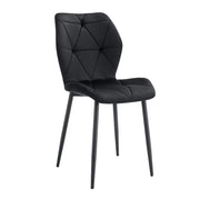 SILLÓN SHELL EN TERCIOPELO NEGRO Y PATAS DE METAL NEGRO.