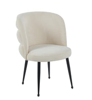 SILLAS SACHA CON PATAS DE METAL NEGRO Y ASIENTO BLANCO ROTO/BEIGE EN TELA CON EFECTO LINO.