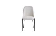 SILLA CALI CON PATAS DE METAL NEGRO Y ASIENTO BEIGE EN TELA EFECTO LINO