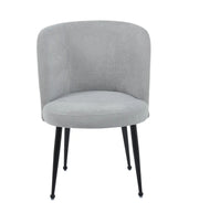 SILLAS SACHA CON PATAS DE METAL NEGRO Y ASIENTO GRIS CLARO EN TEJIDO CON EFECTO LINO.