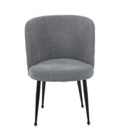 SILLAS SACHA CON PATAS DE METAL NEGRO Y ASIENTO ANTRACITA/GRIS OSCURO EN TEJIDO CON EFECTO LINO.