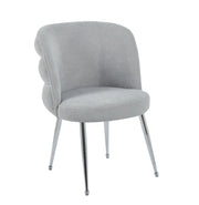 SILLAS SACHA CON PATAS DORADAS Y ASIENTO GRIS EN TELA CON EFECTO LINO.