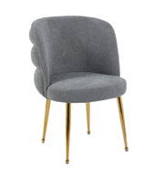 SILLAS SACHA CON PATAS DORADAS Y ASIENTO ANTRACITA/GRIS OSCURO EN TEJIDO CON EFECTO LINO.