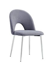 SILLAS TEDDY CON PATAS PLATEADAS Y ASIENTO DE TERCIOPELO ANTRACITA.