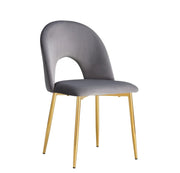 SILLAS TEDDY CON PATAS DORADAS Y ASIENTO DE TERCIOPELO ANTRACITA.
