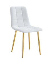 SILLA ELISA CON PATAS DORADAS Y ASIENTO GRIS SERGE.