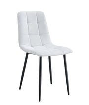ELISA CHAIR WITH BLACK METAL LEGS IN SERGE GREY VELEVT.