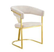 SILLAS BRITTANY CON TERCIOPELO BEIGE Y ACABADOS DORADOS.