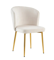 SILLAS DIANA CON PATAS DORADAS Y ASIENTO DE TERCIOPELO BEIGE.