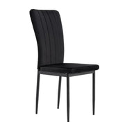 SILLAS PONY CON ASIENTO DE TERCIOPELO NEGRO Y PATAS DE METAL NEGRO.