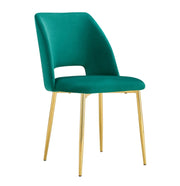 SILLA AVA CON TERCIOPELO VERDE Y PATAS DORADAS. MEDIDAS: 50X45X81.5CM