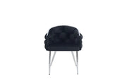 SILLONES DE DISEÑO BALÓN EN TERCIOPELO NEGRO Y PATAS PLATEADAS.