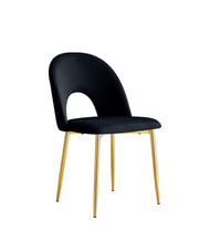 TEDDY CHAIRS IN BLACK VELVET AND GOLD FEETS.MEASURING 49X45X86CM