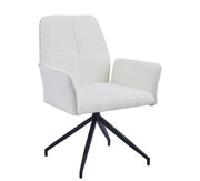 SILLAS LUTETIA CON PIES DE METAL BLANCO ROTO-BEIGE Y NEGRO, GIRATORIAS 360º. MEDIDAS 64X43X90CM.